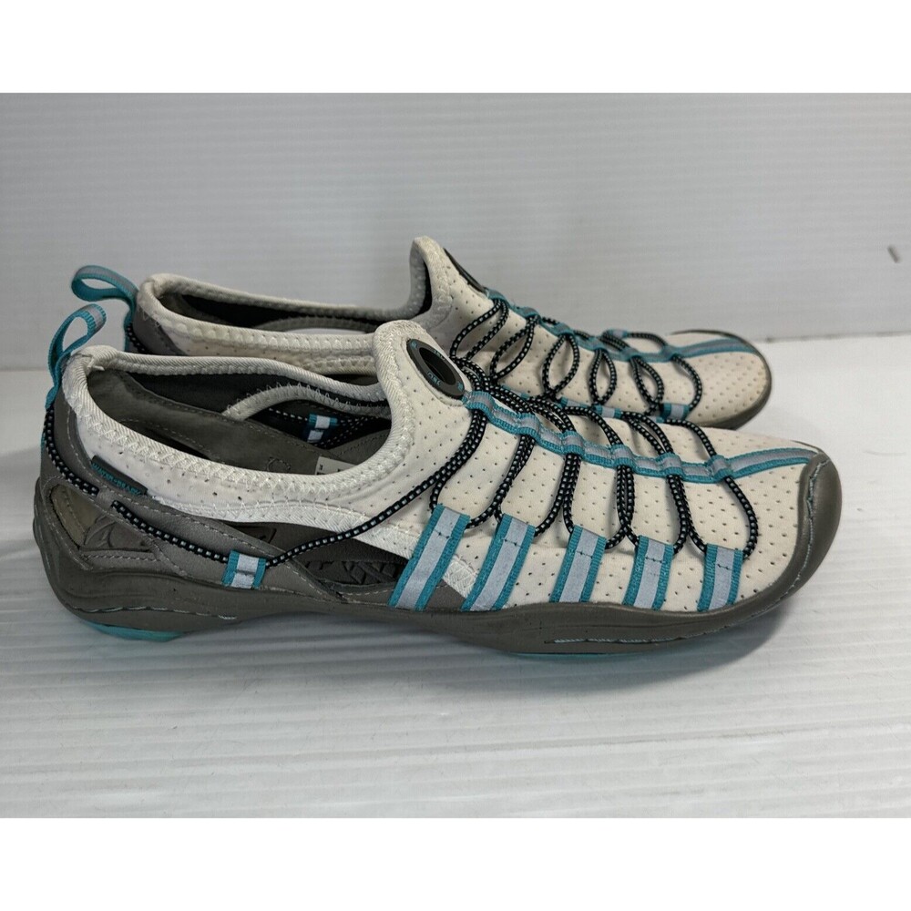 Jambu White and Blue Sandals